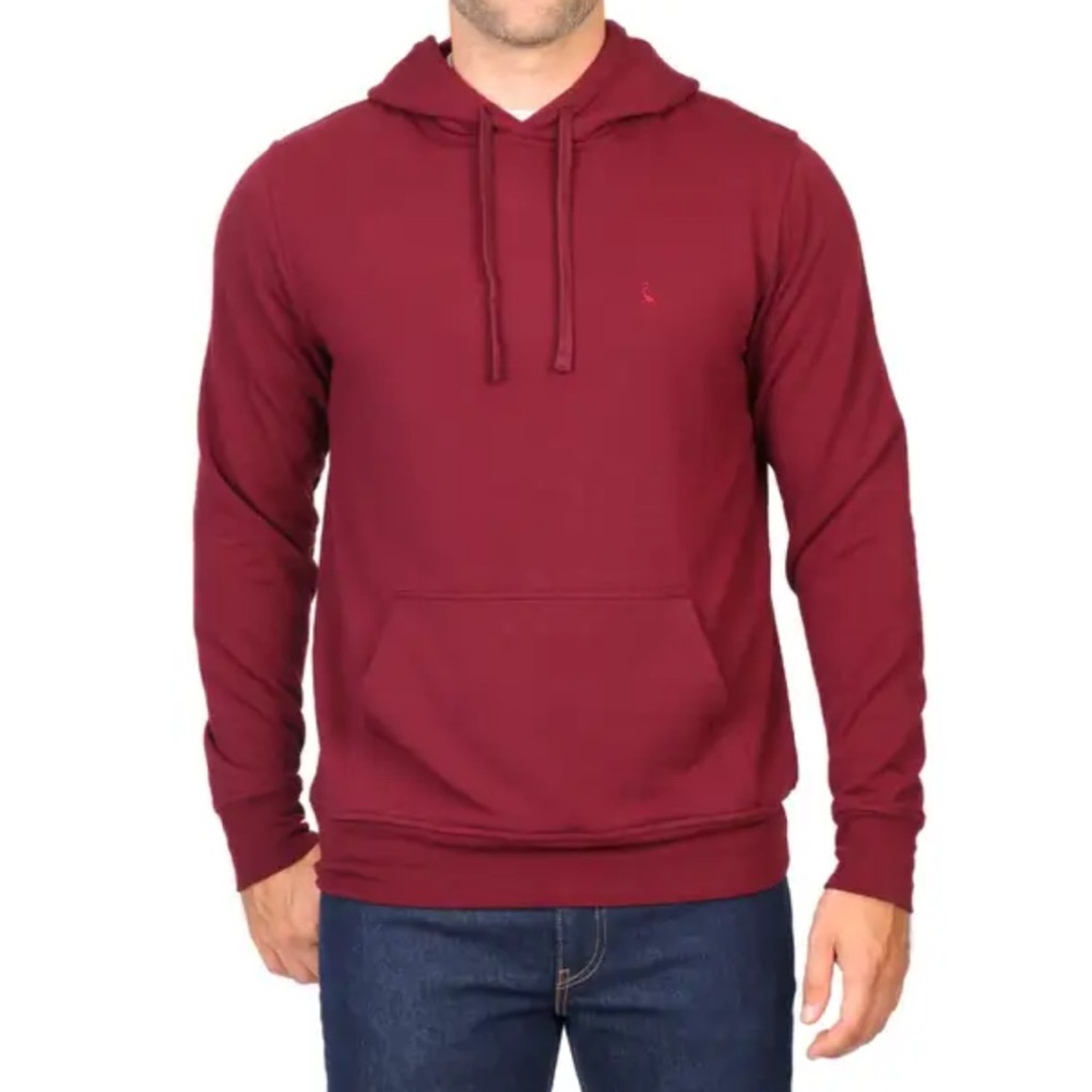 TailorByrd Sueded Fleece Hoodie / Hooded Sweatshirt Small, Burgundy
